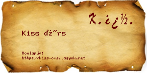 Kiss Örs névjegykártya